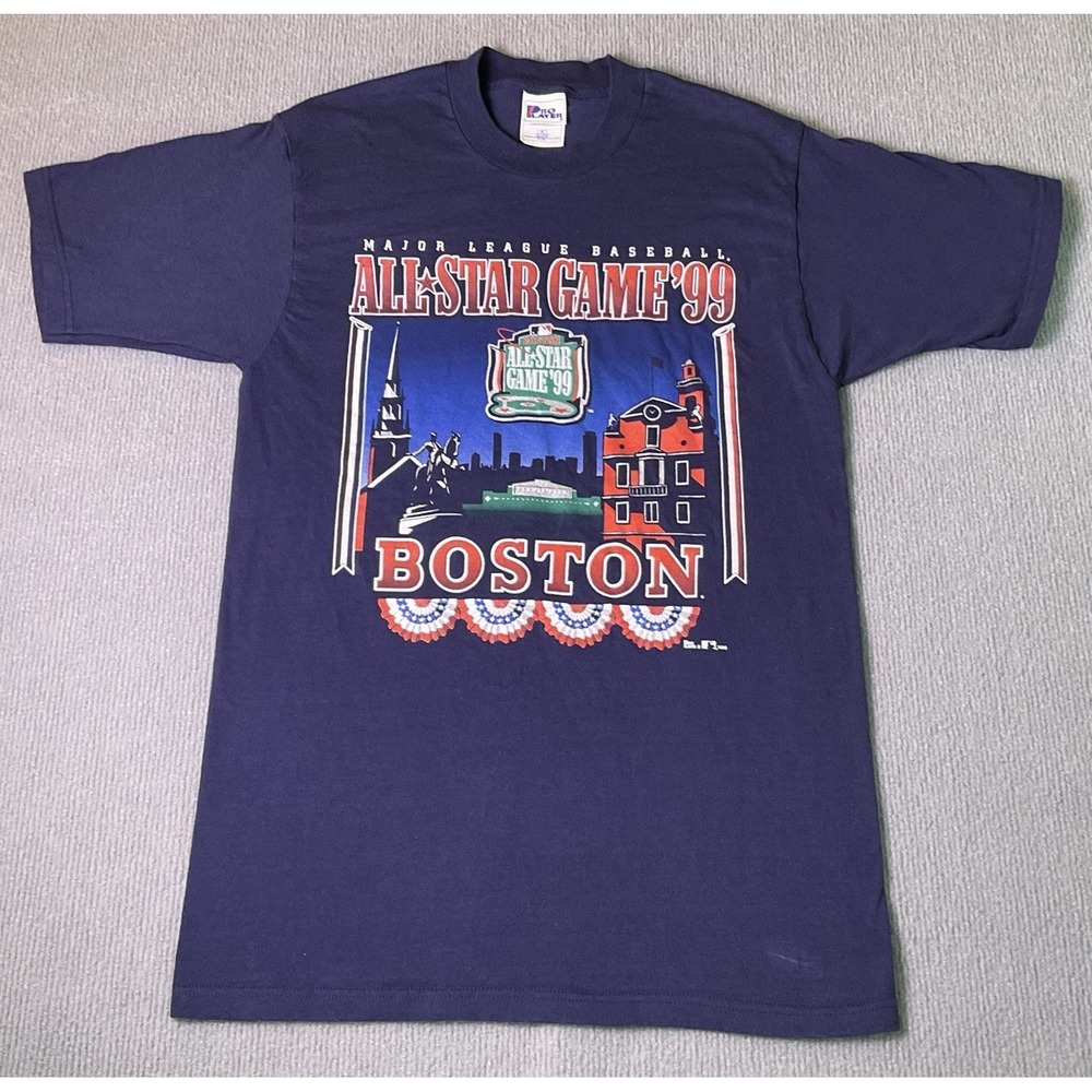 Vintage Boston 1999 MLB All-Star Game Medium T-shirt Navy Blue Pro Player Tee